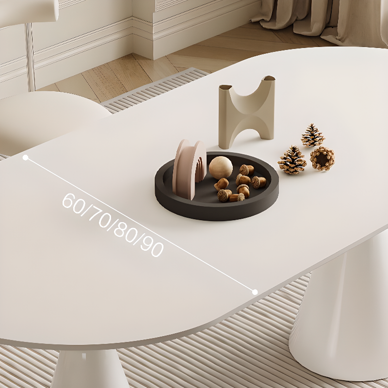 Simplistic Dining Table with Chalk Stone Top, Fixed Table, Seats 4 to 8, Scratch-immune - image 9
