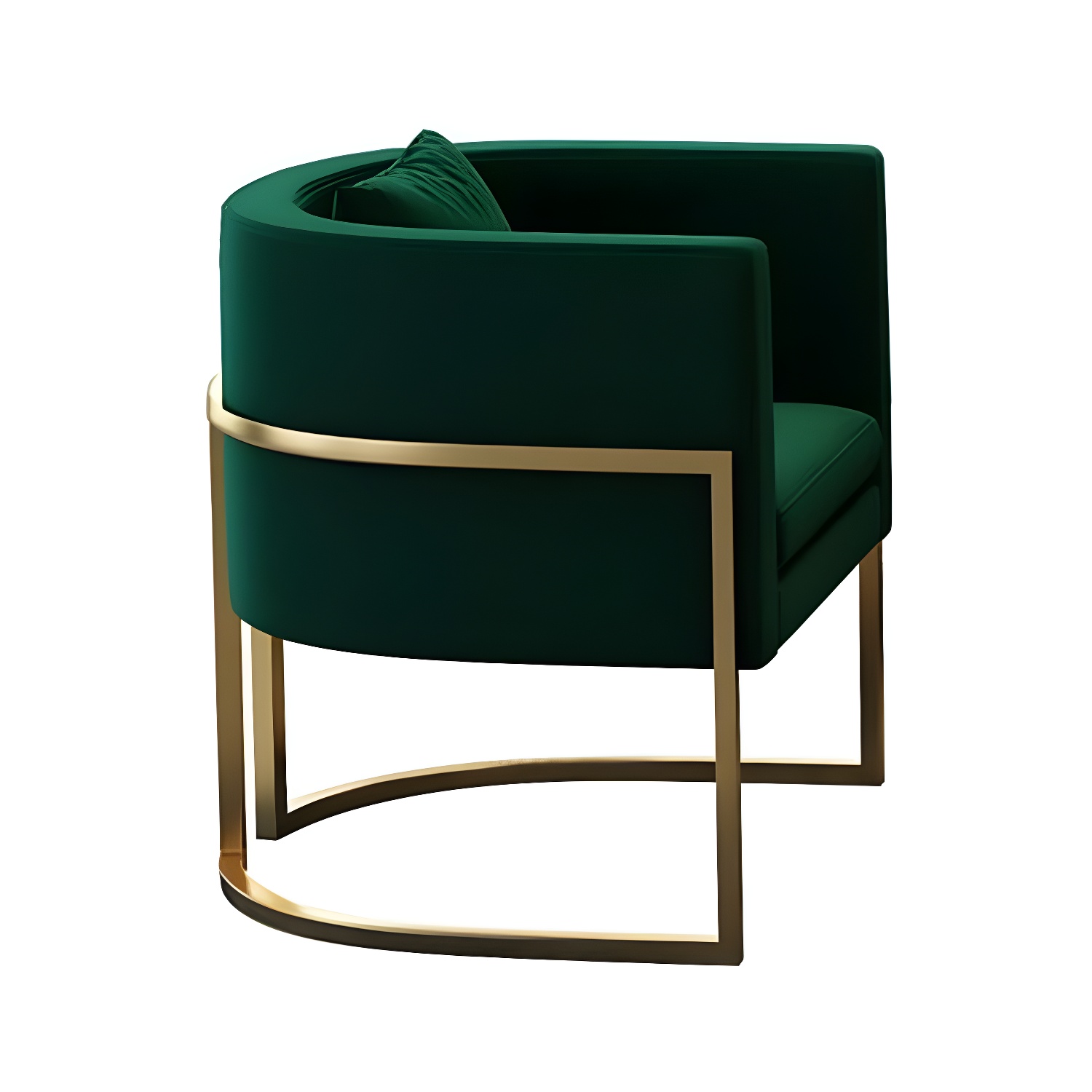 Parsons Arm Chair Leather Indoor Dining Chair with Gold Frame - image 3