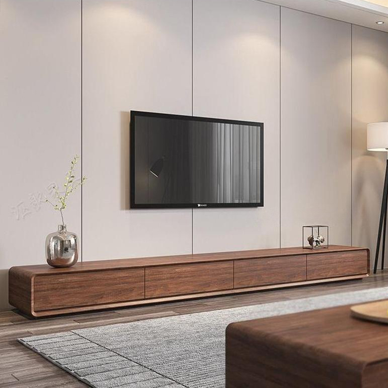 Contemporary Oblong Wood TV Stand Console with Storage Drawers - image 8