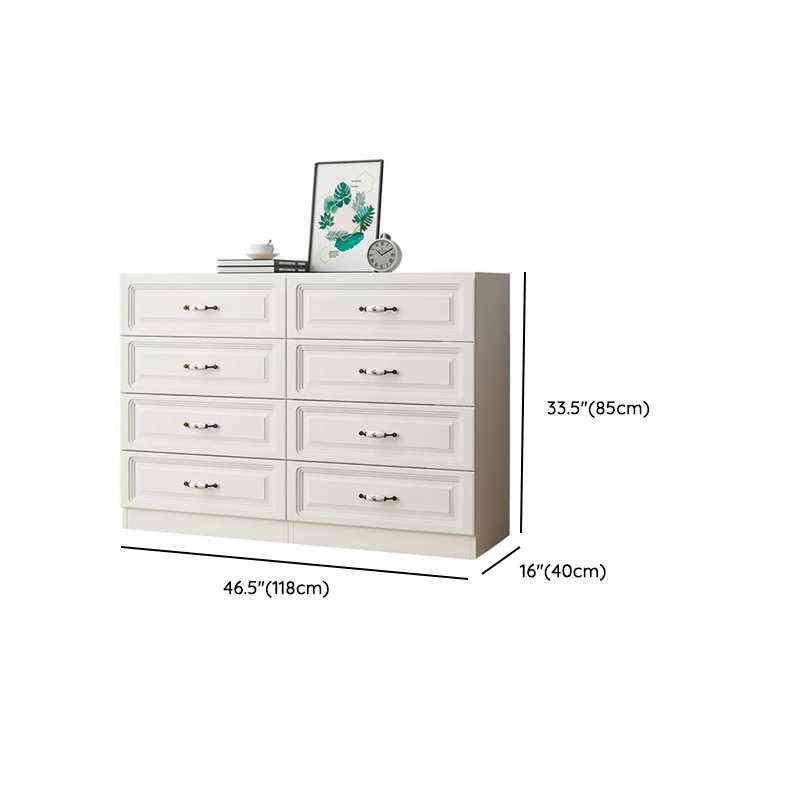 Sleeping Room Use Trendy White Wood Wardrobe Chest with Shelves - image 15