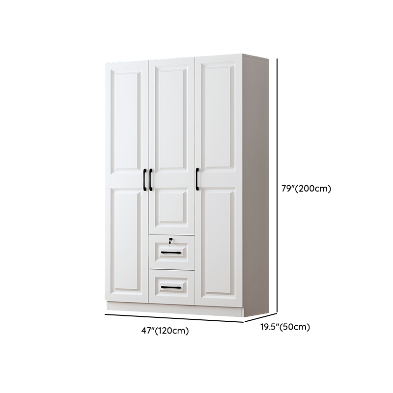 Sleek White Nordic Wooden Detached Almirah with Soft Close Drawers, Doors, and Clothing Rod - image 10