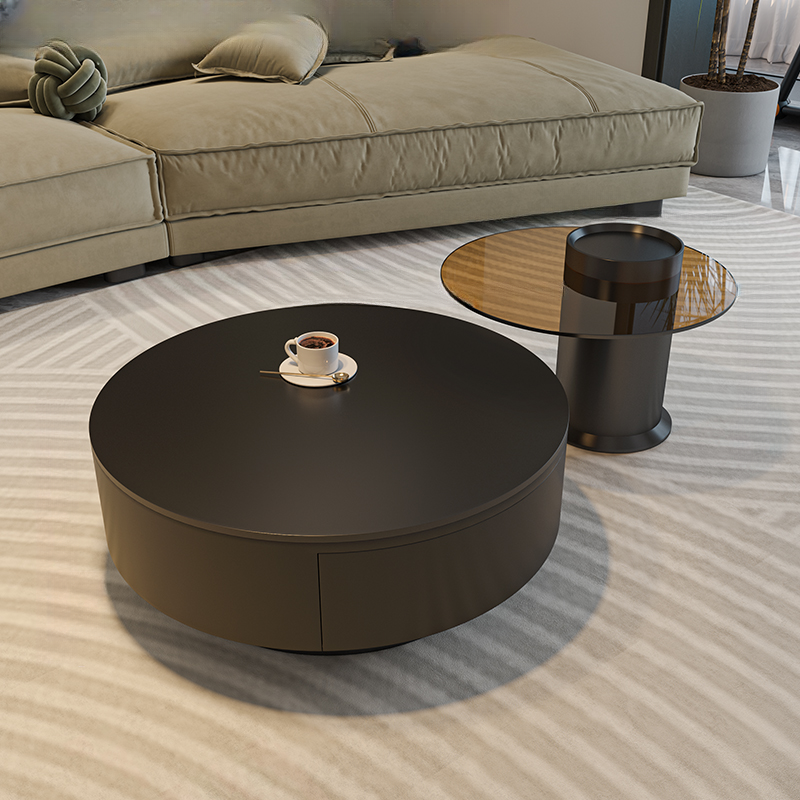 Double Nesting/Single Accent Table Set with Rounded Top and 2 Drawers - image 3