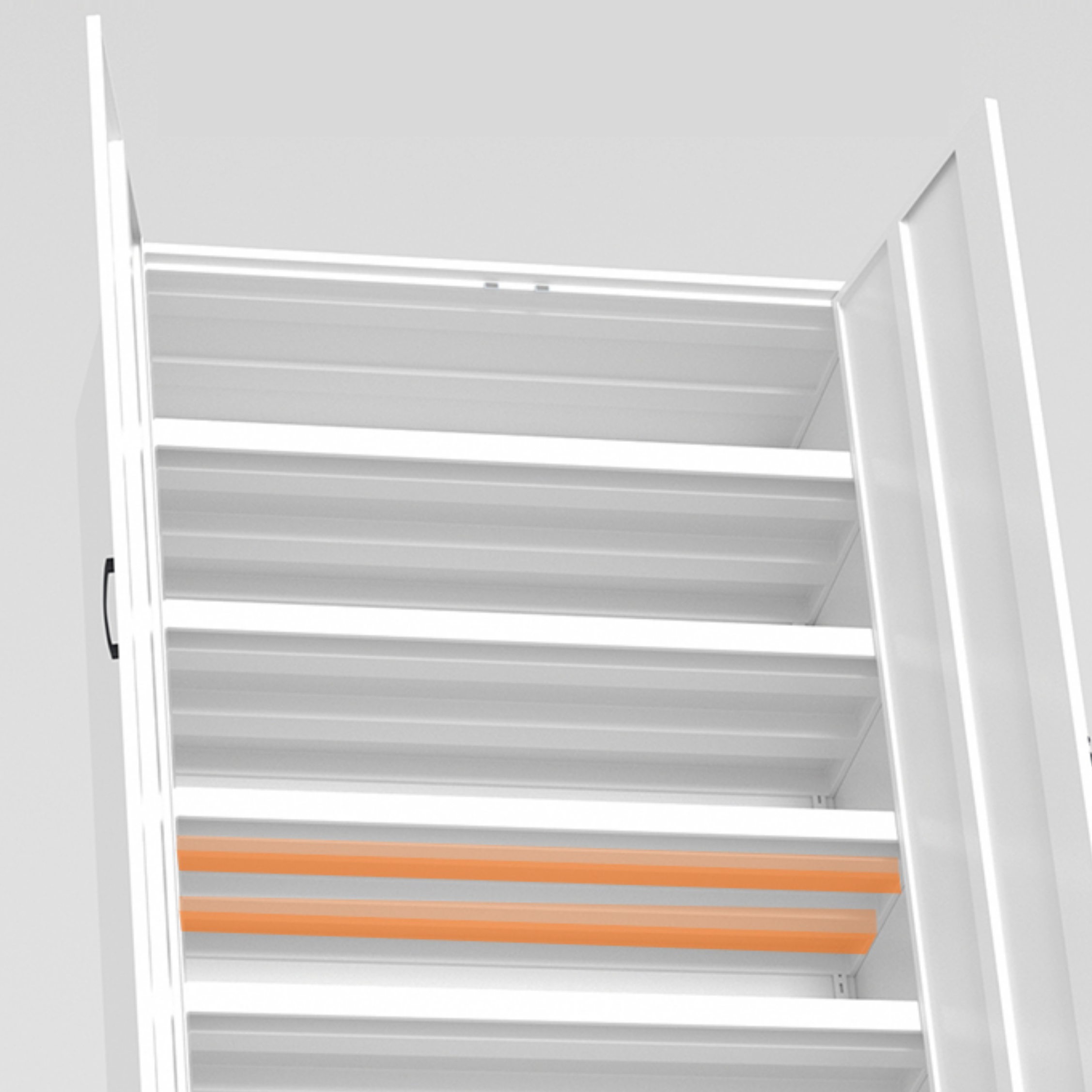 White Modish Steel Independent Armoire Cabinet with Adaptable Shelf, Soft Close Door, and Clothing Rod - image 7