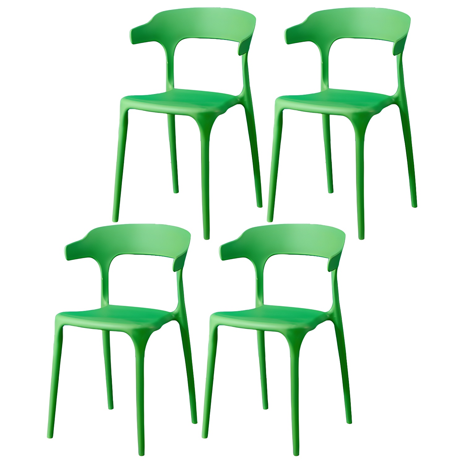 Glam Plastic Side Chair Matte Finish Open Back Dining Chair for Dinning Room - image 13