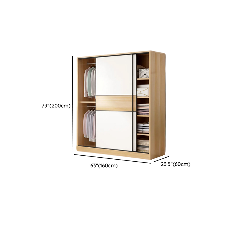 Chalk Minimalist Laminate Cabinet Armoire with 3-Drawer/4-Drawer, Interior Shelves, and Clothing Rod - image 9