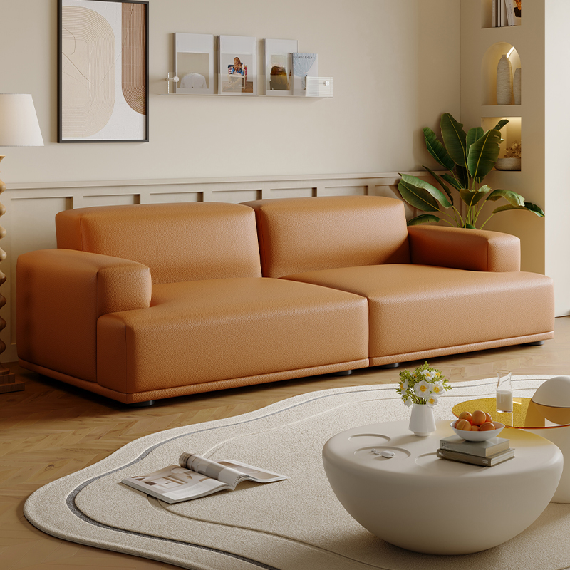 Modish Solid Color Standard Sofa in Black/Light Brown/Coffee for 5 Person/4-seater/3-seater
