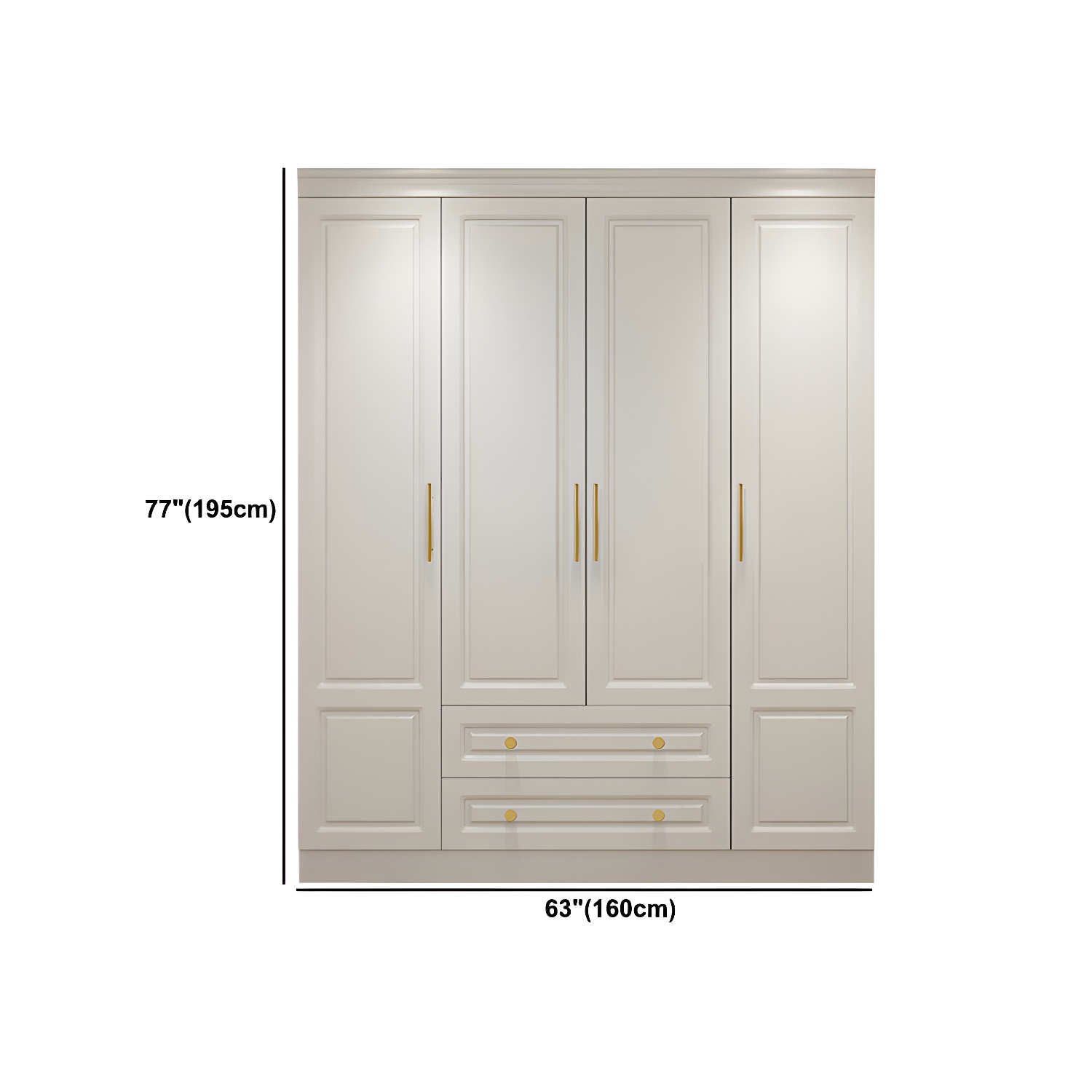 Hinged White Wardrobe Armoire Engineered Wood Wardrobe Closet - image 18