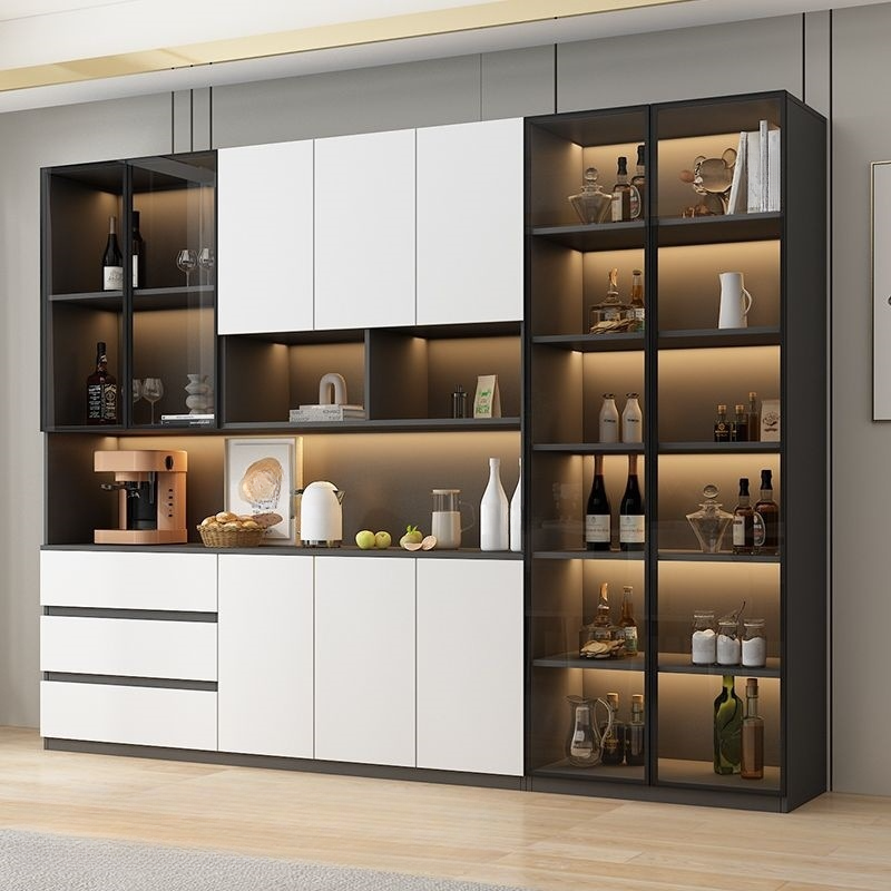 Two Toned Unclosed & Self-supporting Wide Sideboard with 2 Shelves & Benchtop - image 2