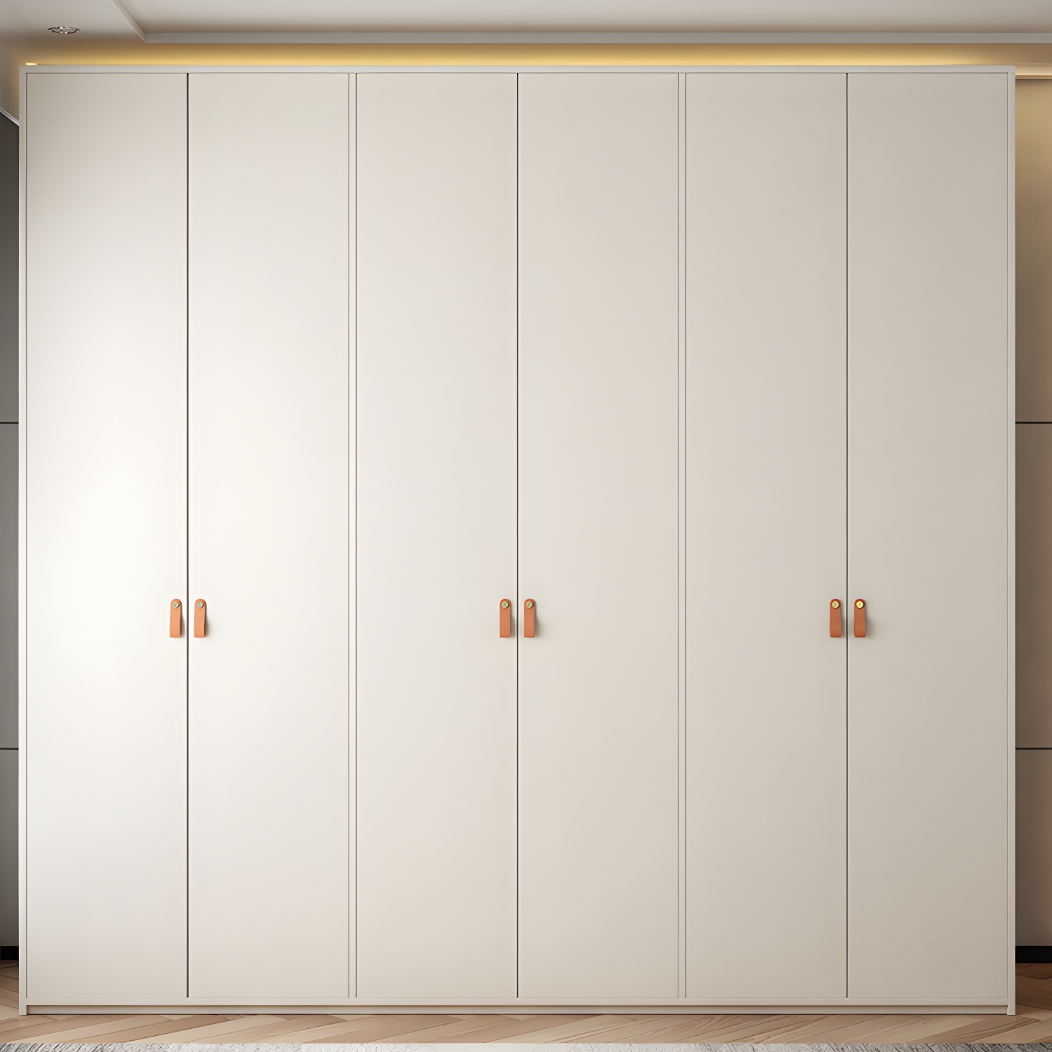 Modern White Wardrobe Cabinet Engineered Wood Wardrobe with Garment Rod