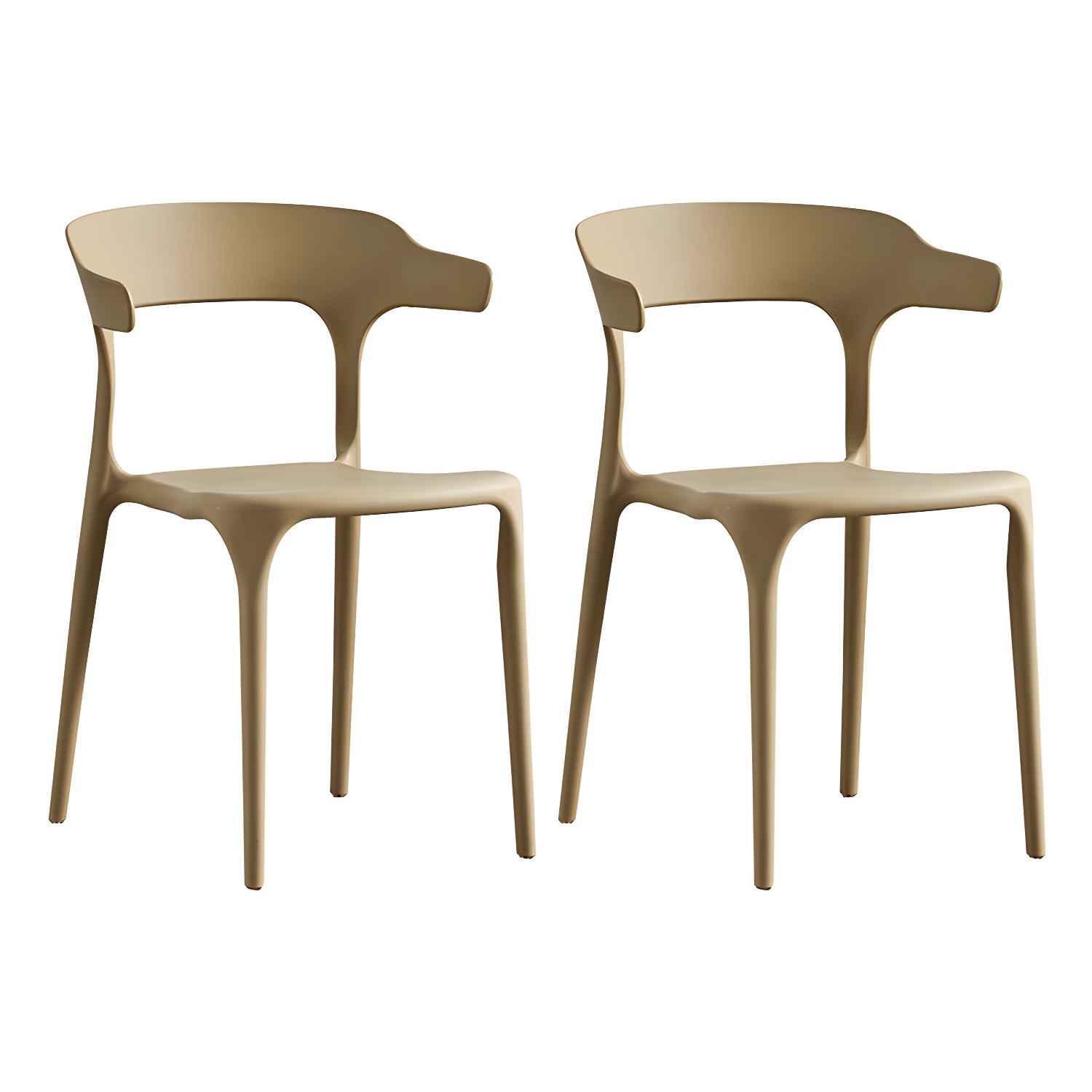Home Modern Side Chair Stackable Open Back Plastic Dining Room Chair Set - image 5