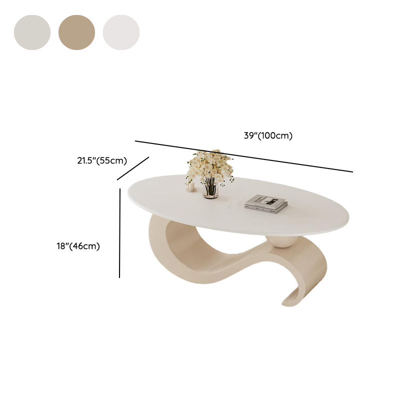 Simple Rock Coffee Table Chalk Scratch-proofed with Oblong/Circular Tabletop & Abstract/Stump Base for Foyer - image 9