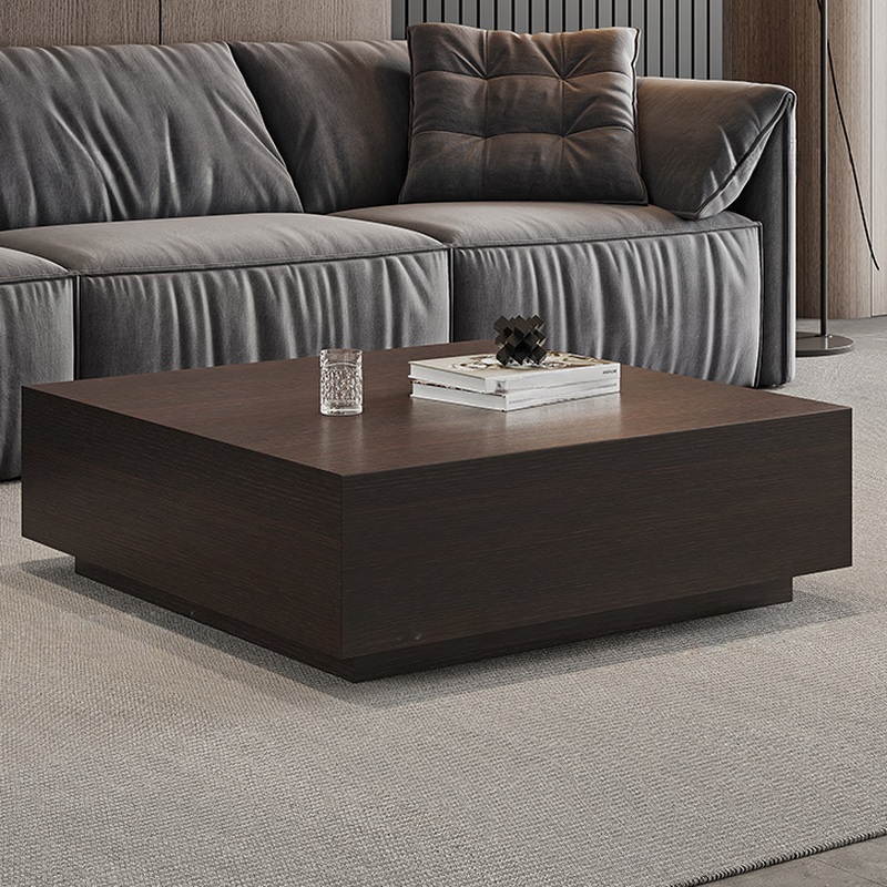 Solid Oak Wood Square Accent Table with 2 Drawers for Living Room - image 5