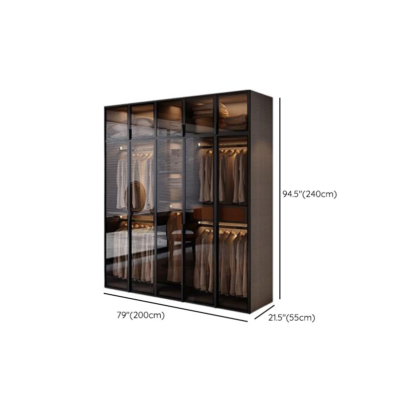 Chestnut Contemporary Lumber Cabinet Armoire with Soft Close Drawer, Soft Close Door, Interior Shelves, and Hanging Rod - image 19