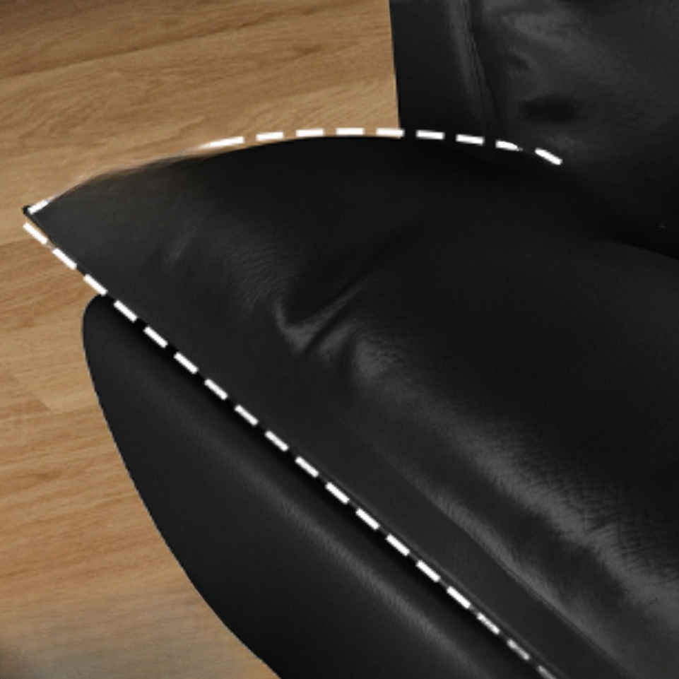 Contemporary Modern Solid Color Stain Resistant Standard/Single Sofa in Midnight Black, Seats 4/5/3 with 1 Pillow - image 4