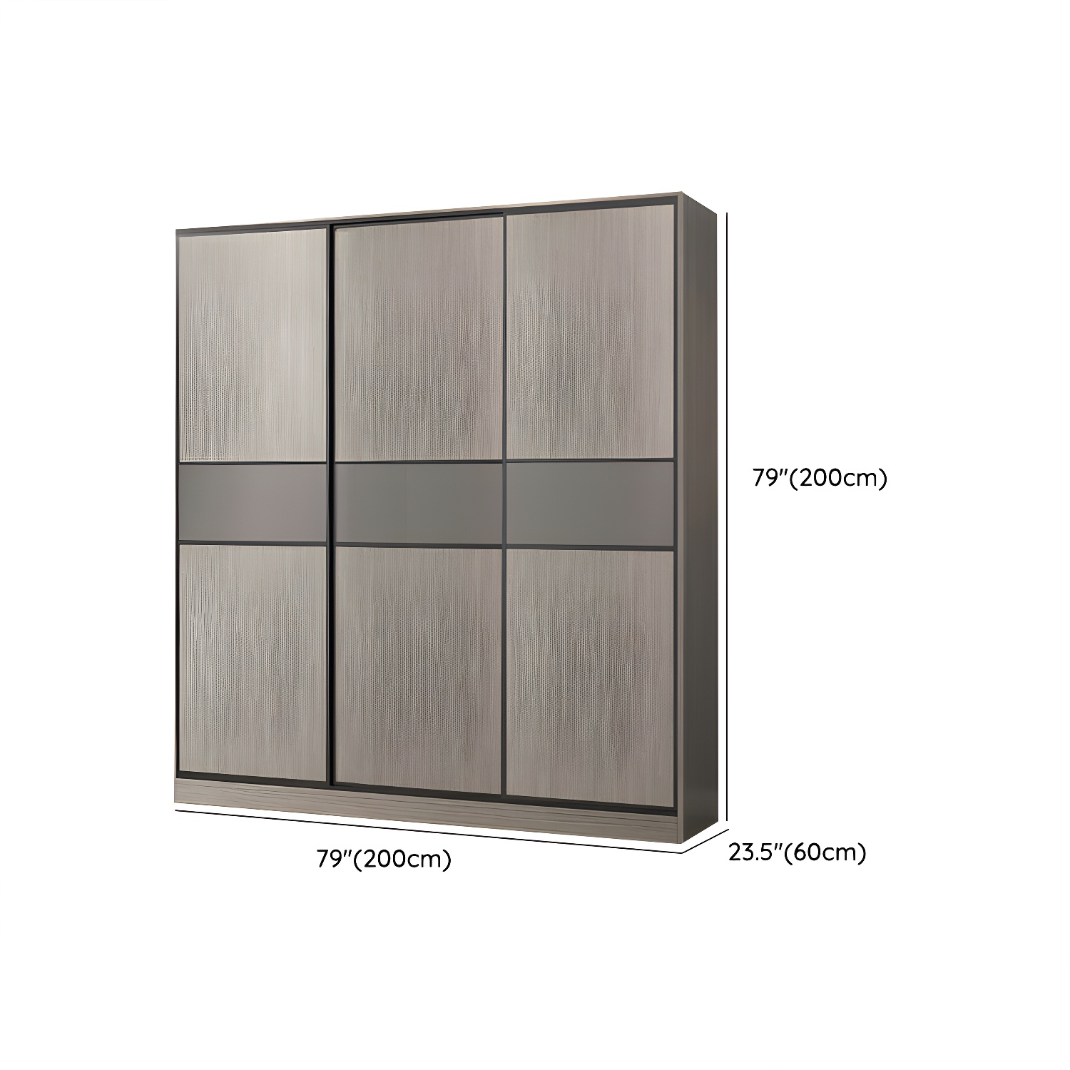Contemporary Plate Storage Wood Wardrobe with Clothing Rod and Shelves in Light Grey - image 29