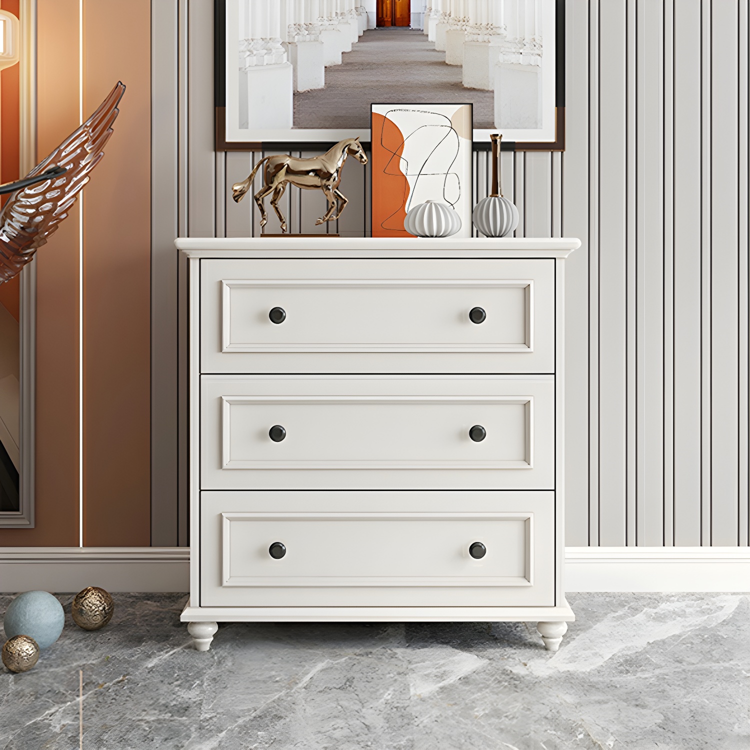 Solid Wood and Soft-Close Drawers Modern Chest with Wood Top - image 3