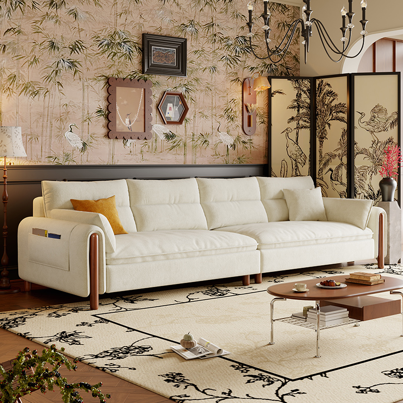 Antique Straight Sofa Chaise for 6, Horizontal Orientation with Round Arm - image 4