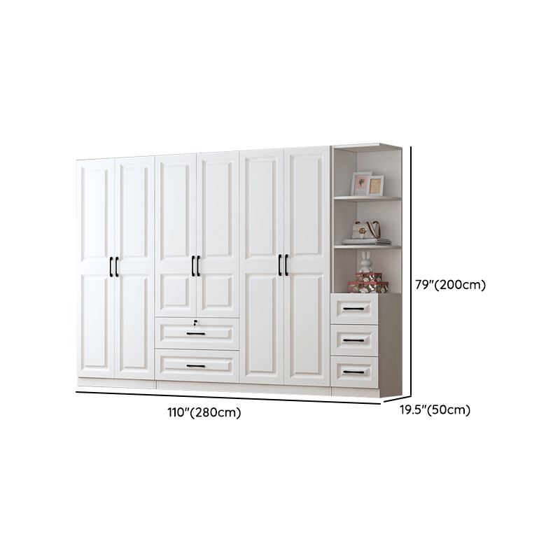 Sleek White Nordic Wooden Detached Almirah with Soft Close Drawers, Doors, and Clothing Rod - image 31