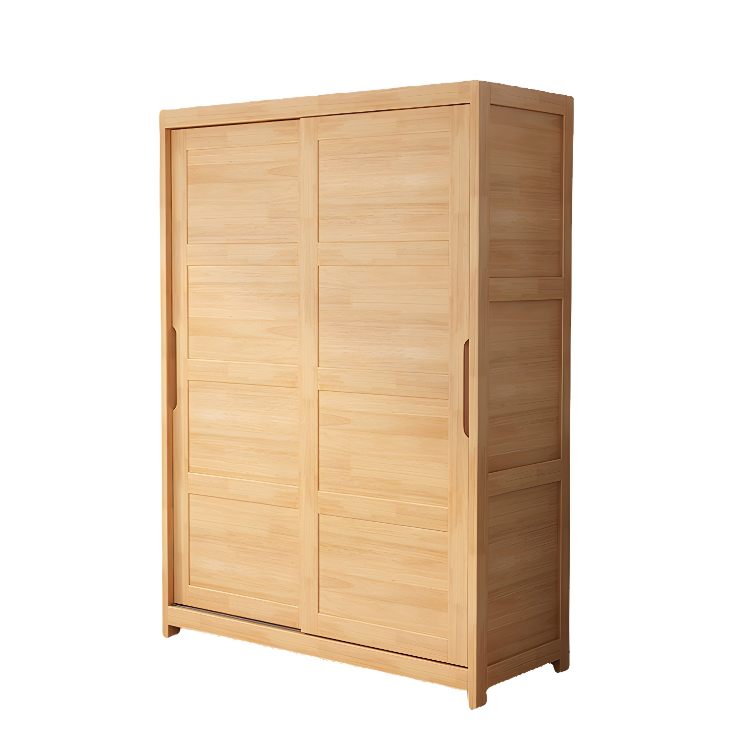 Rubberwood Solid Wood Wardrobe Traditional Freestanding Wardrobe - image 7