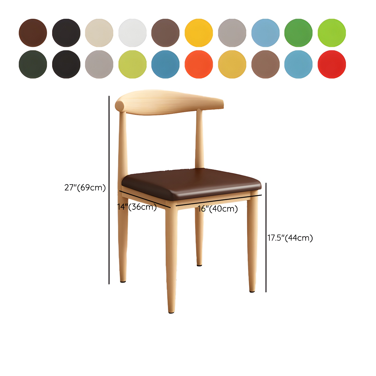Modern Kitchen Dining Chairs Open Back Dining Chair with Metal Base - image 27