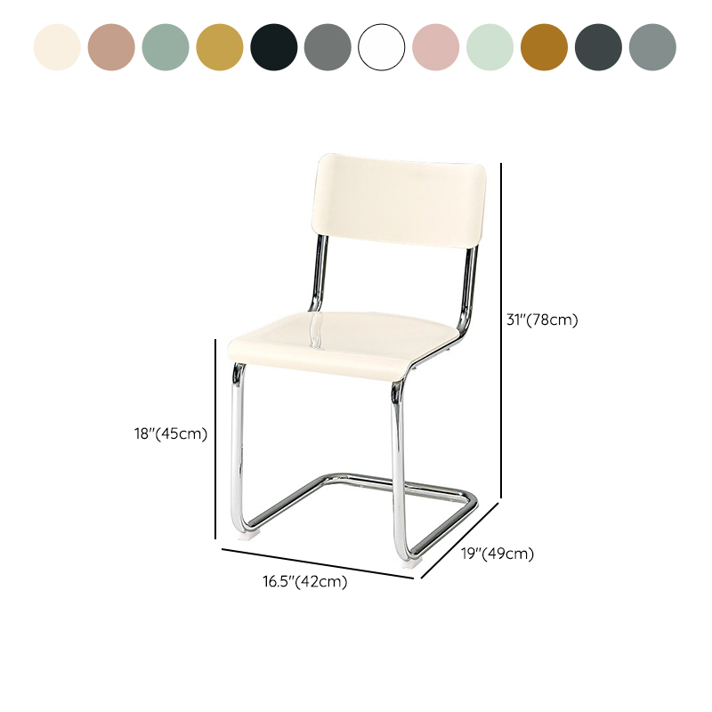 Cantilever Stable Armless Chair with Foot Pads, Open Back and Metal Base in a Modern Style - image 16
