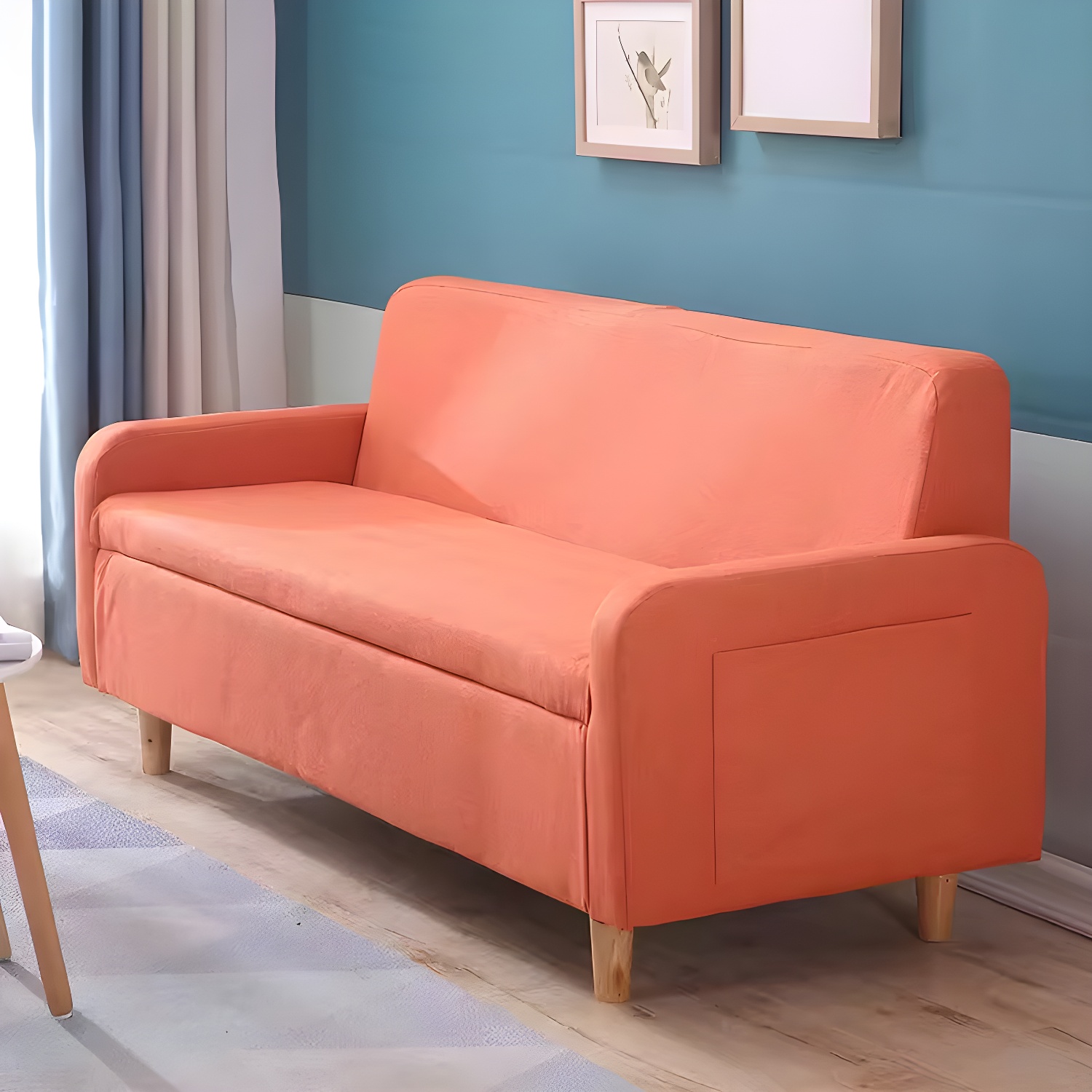 Contemporary Azure/Brown/Magenta Standard Sofa with Hidden Storage - image 10