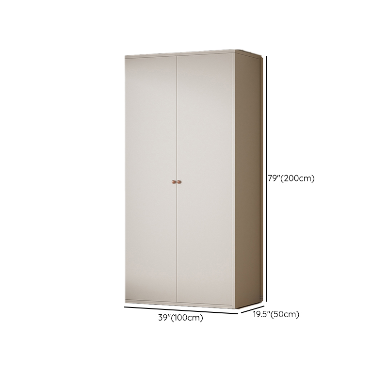 White Modish Alloy Armoire Cabinet with Adaptable Shelf and Clothing Rod - image 9