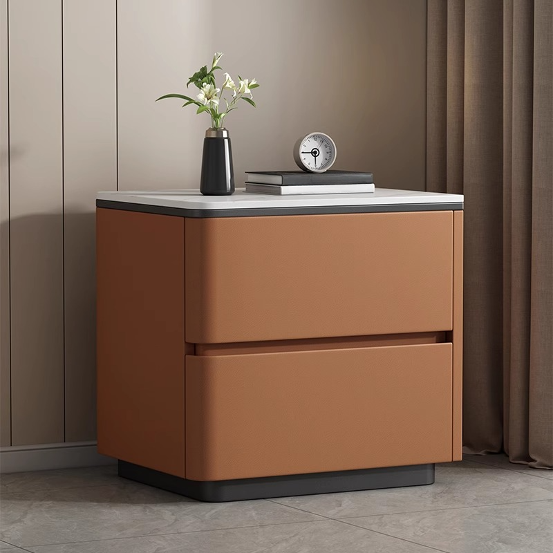 Organic Modern Nightstand With Drawer Organization, 2 Drawers, and Stone Countertop - image 10
