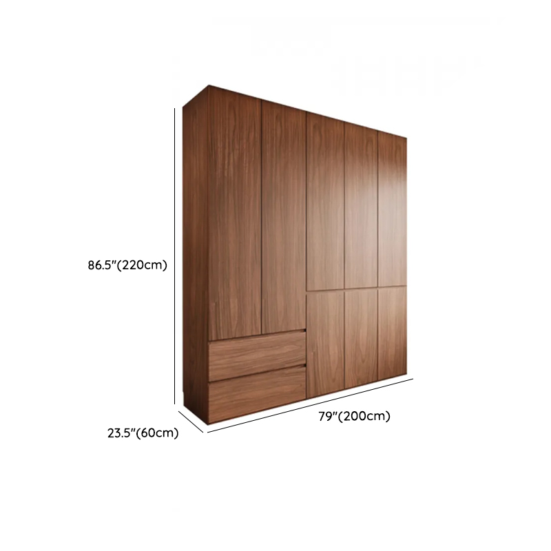 Acorn Minimalist Natural Wood Wardrobe Closet with Soft Close Drawer, Soft Close Door, Interior Shelves, and Clothing Rod - image 13