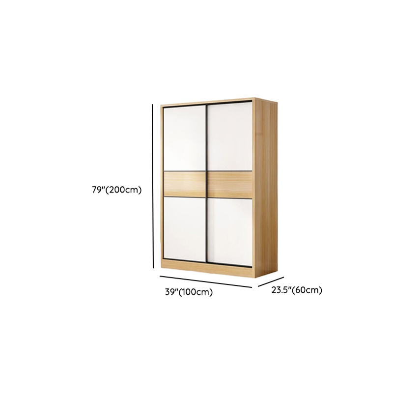 Natural Finish Modish Laminate Wardrobe Closet with 3-Drawer/4-Drawer, Interior Shelves, and Clothing Rod - image 13