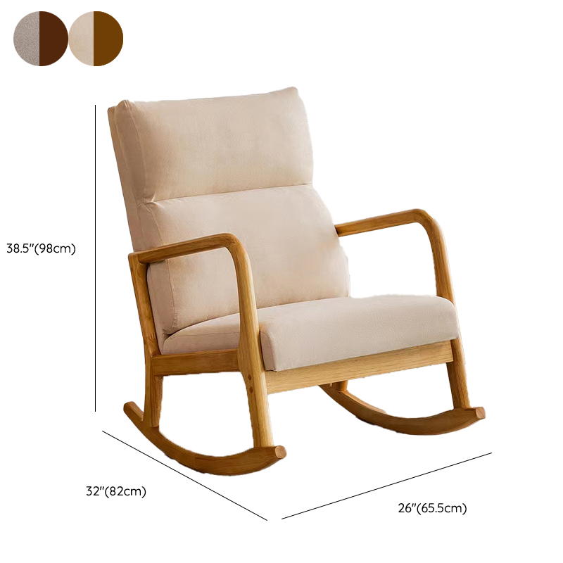 Modern Simple Style Wood Rocking Chair Couch with Cushioned Upholstery & Track Arm - image 13