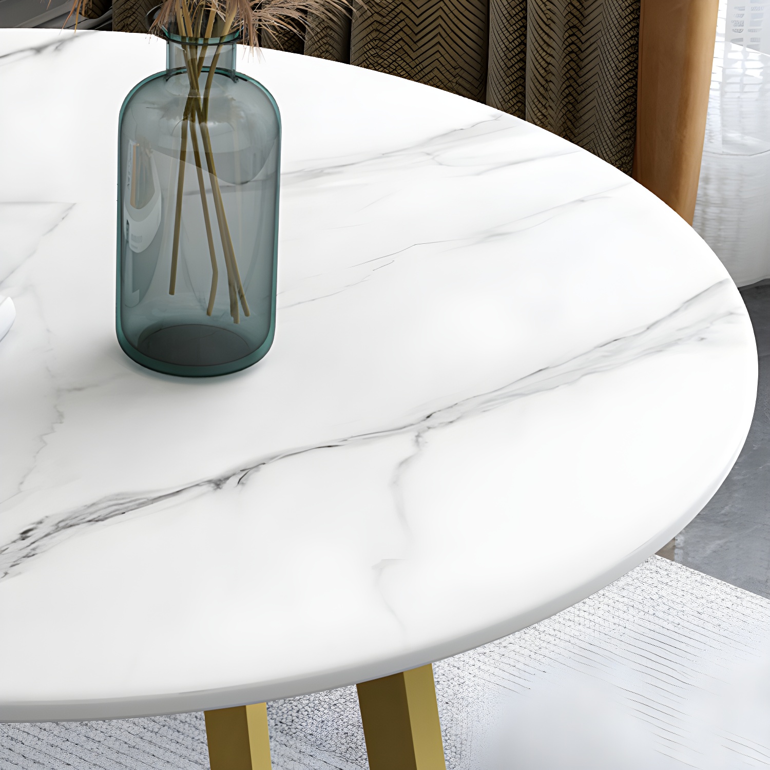 Contemporary Round Dining Table Sintered Stone Dining Table for Dining Room - image 7