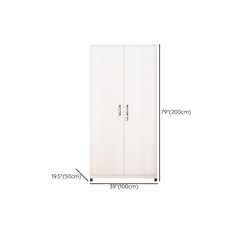 White Modish Steel Independent Armoire Cabinet with Adaptable Shelf, Soft Close Door, and Clothing Rod - image 10