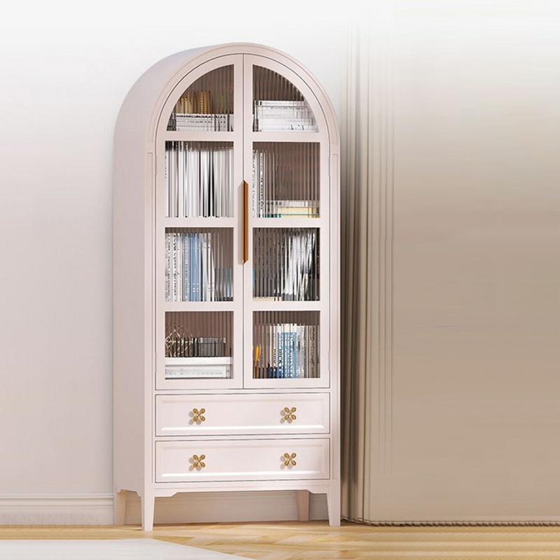 Self-supporting Grey /Azure/Peony Natural Wood Accent Cabinet with Squared Leg Drawing Room