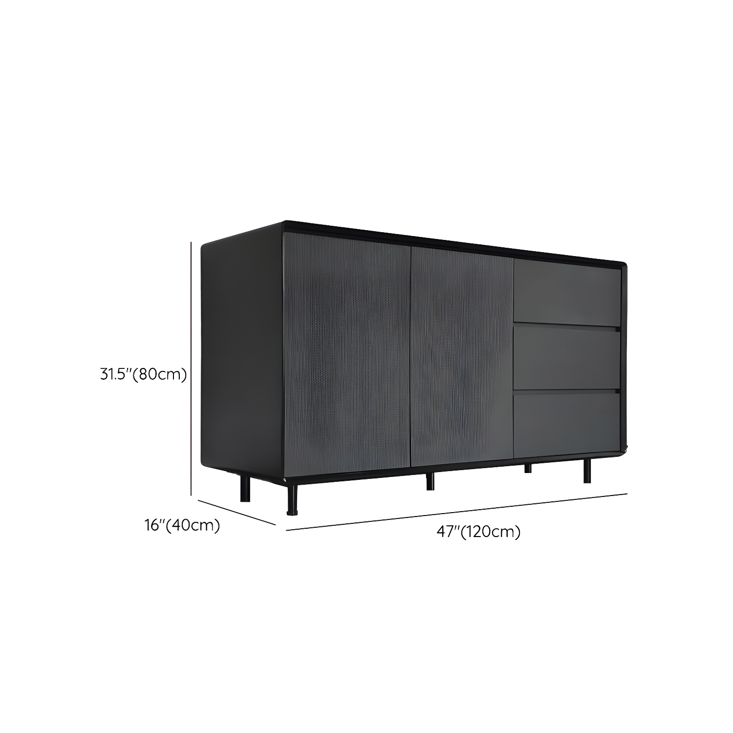 Wood Buffet Table Contemporary Style Side Board with Cabinets and Drawers - image 29