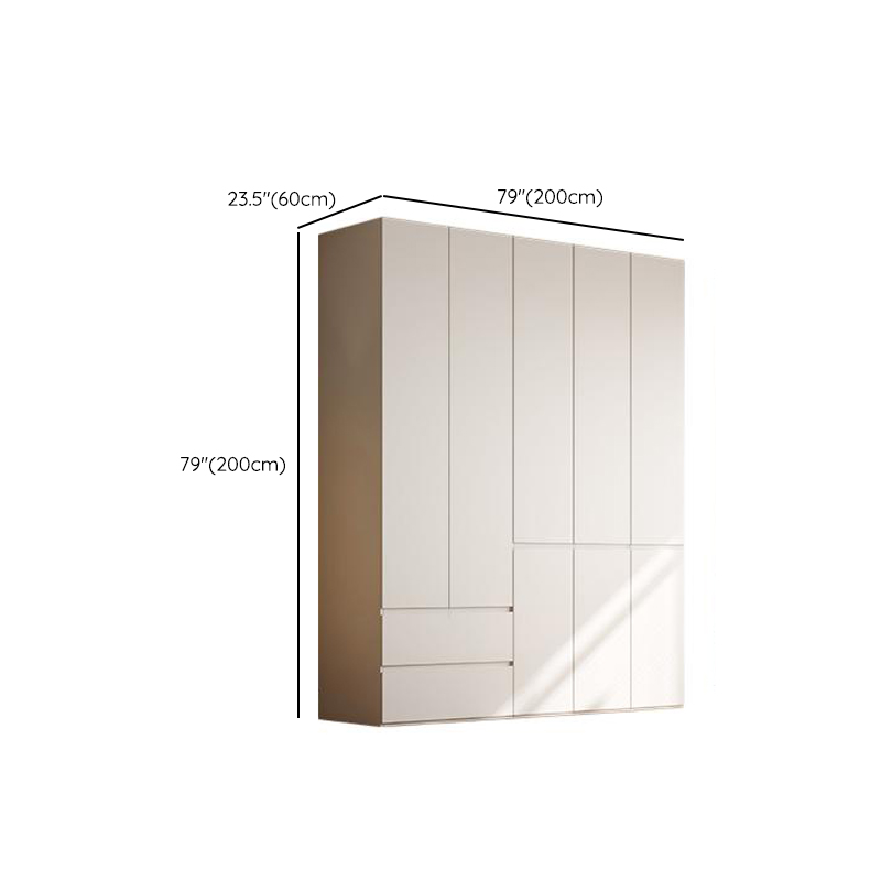 Chalk Modern Natural Wood Standalone Almirah with Soft Close Drawer, Interior Shelves, and Hanging Rod - image 11