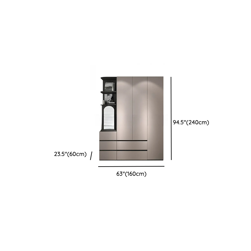 Sand Minimalist Laminate Cabinet Armoire with Soft Close Drawer, Soft Close Door, Interior Shelves, and Clothing Rod - image 14