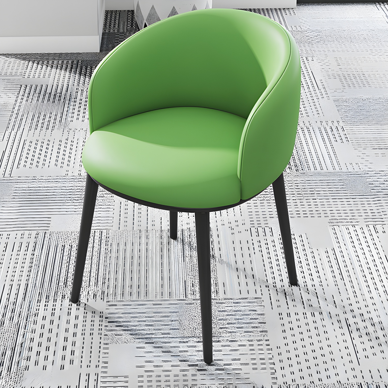 Modern Upholstered Home Arm Chair Solid Back Matte Finish Dining Chair - image 7