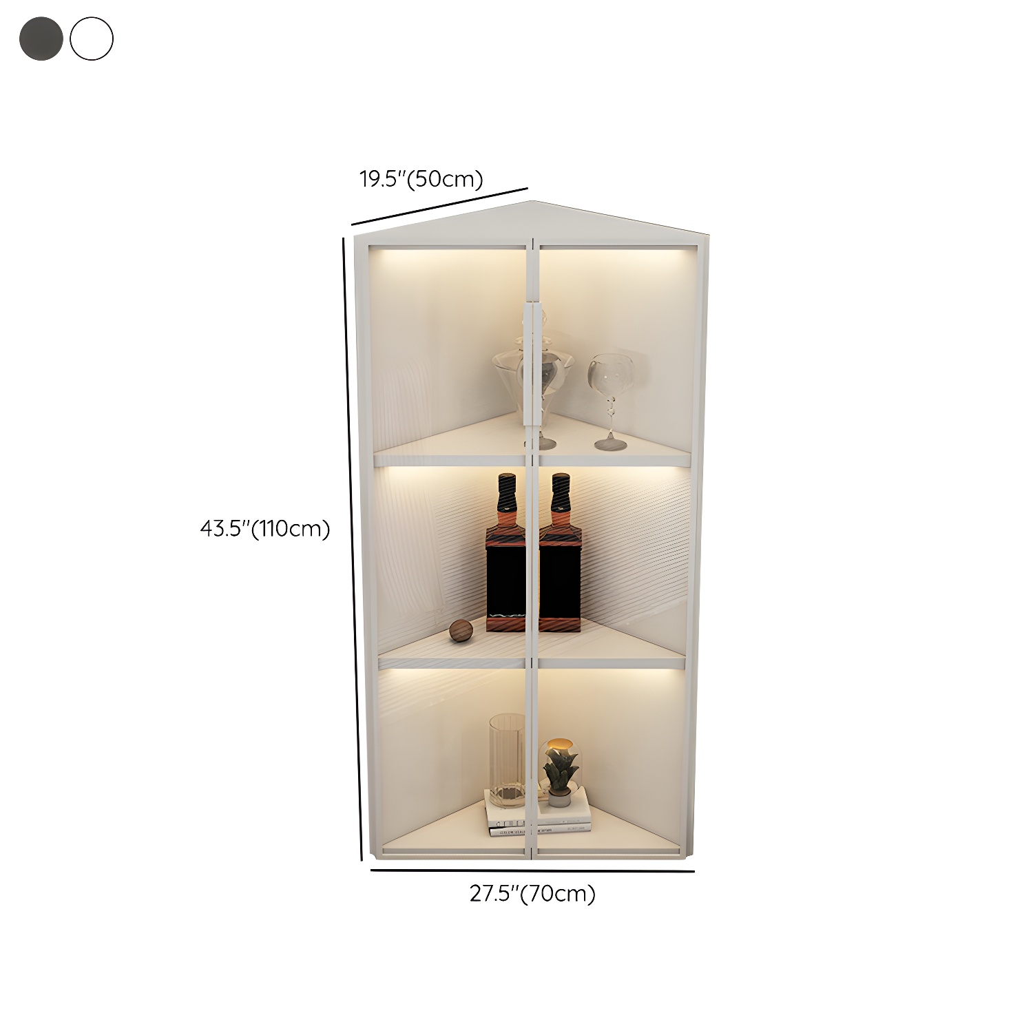 Wood Glass Paned Modern Corner Accent Cabinet for Living Room - image 12