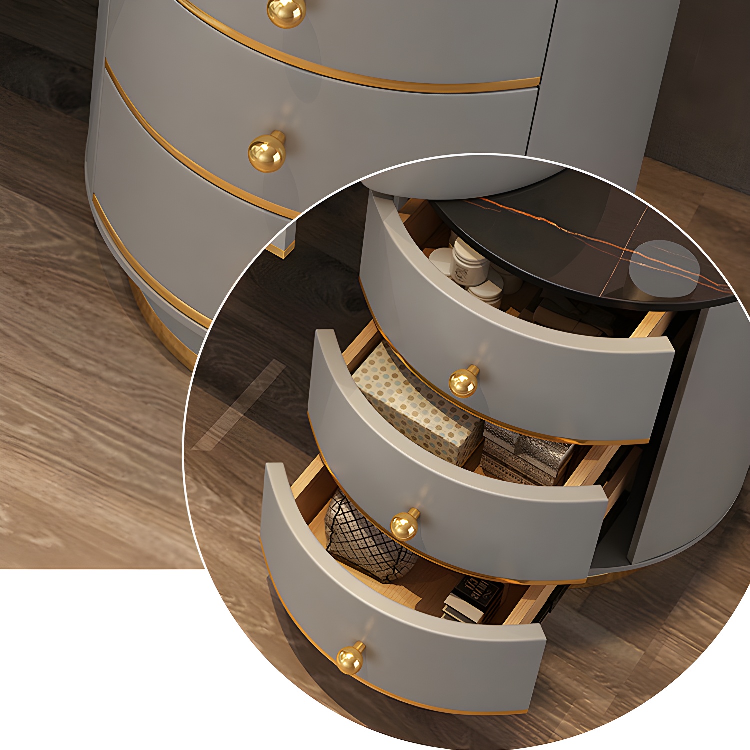 Glam Dressing Table Storage Box with Makeup with Drawers for Bedroom - image 13