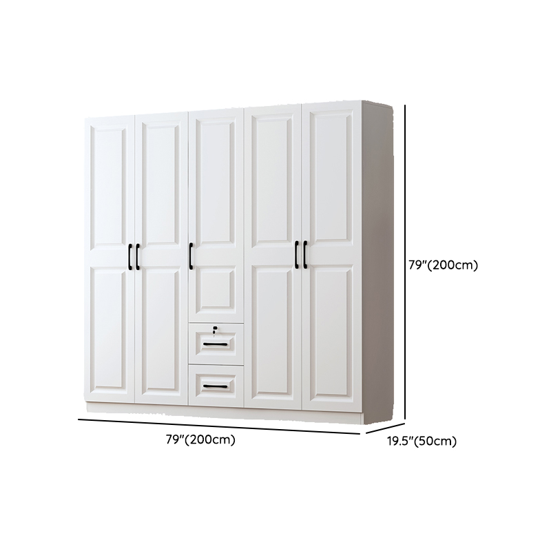 Sleek White Nordic Wooden Detached Almirah with Soft Close Drawers, Doors, and Clothing Rod - image 14