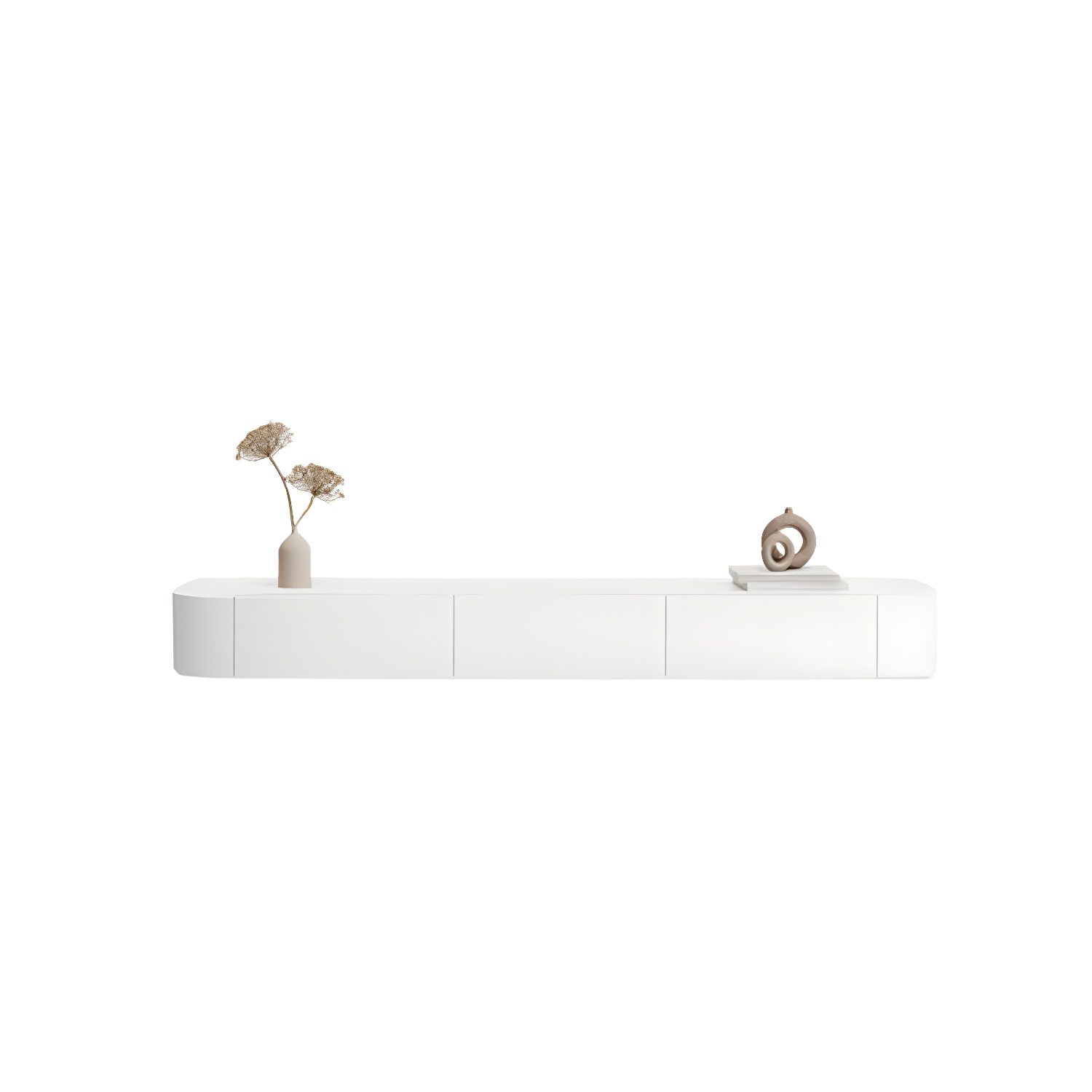 Modern White TV Media Stand Floating TV Stand Console with Drawers for Living Room - image 5