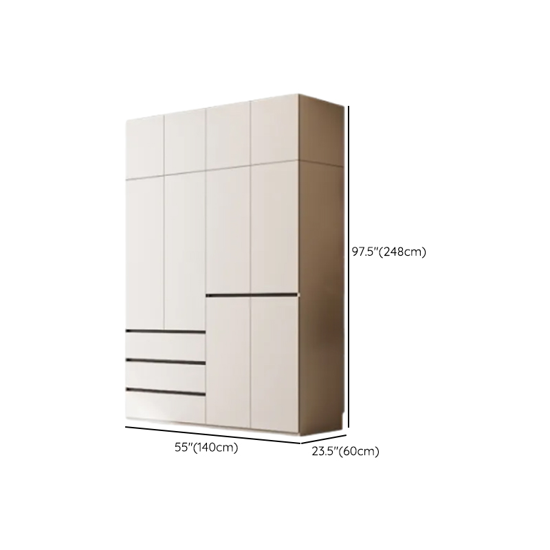 White Minimalist Laminate Independent Wardrobe Closet with Soft Close Drawer, Soft Close Door, and Interior Shelves - image 17