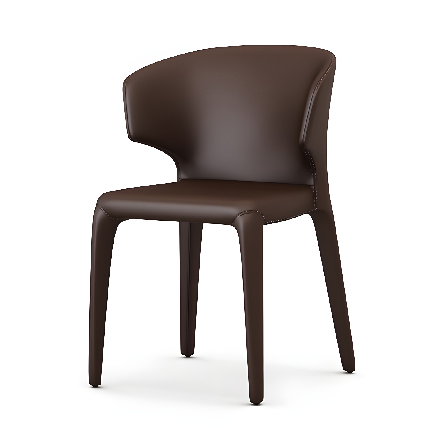 Designer Style Leather Arm Chair Wingback Matte Finish Single Dining Chair - image 5