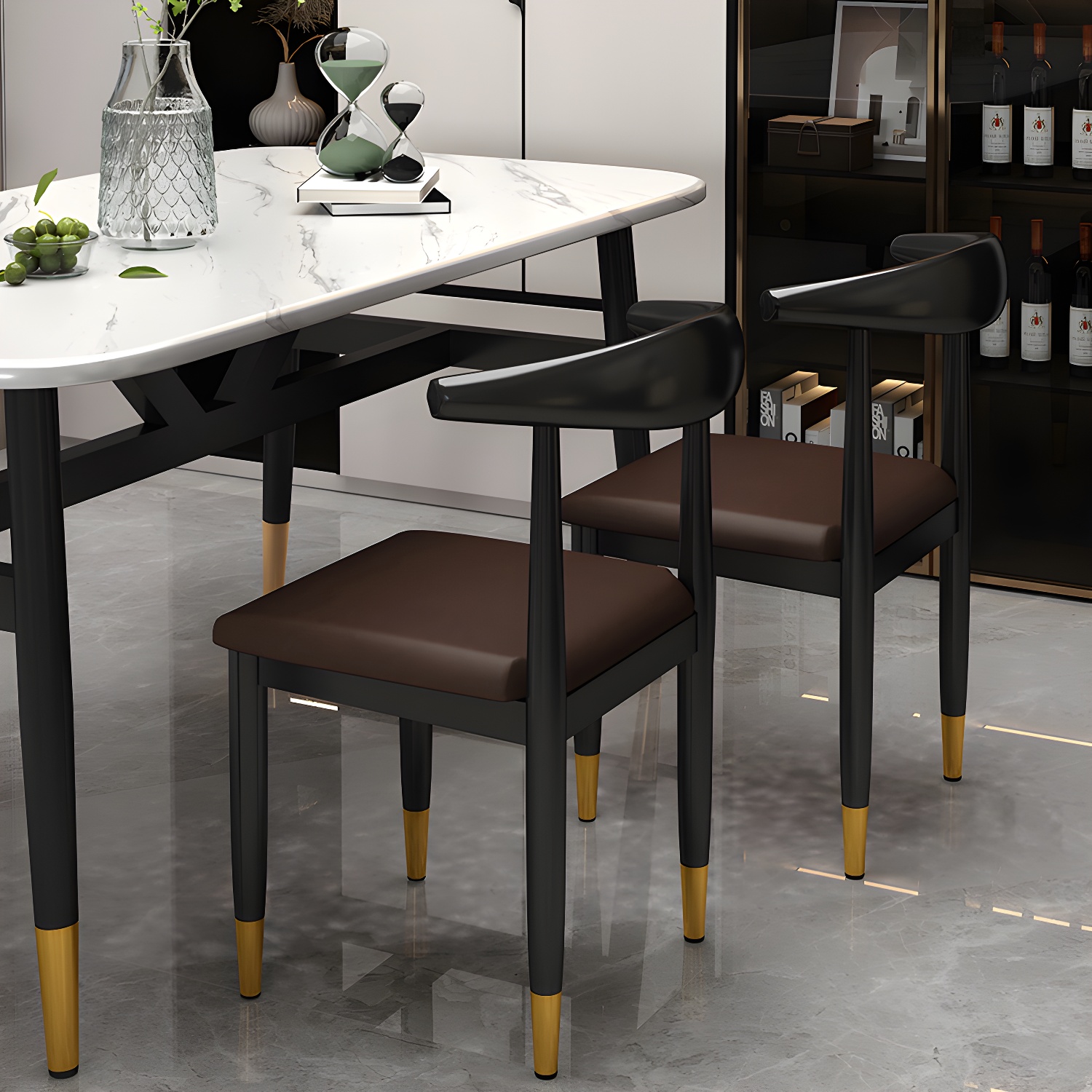 Indoor Open Back Dining Chair Industrial Upholstered Armless Chair - image 21