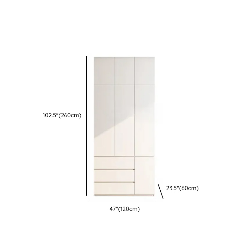 Minimalist Chalk Wooden Cabinet Armoire with Soft Close Drawer, Soft Close Door, Interior Shelves, and Clothing Rod - image 9