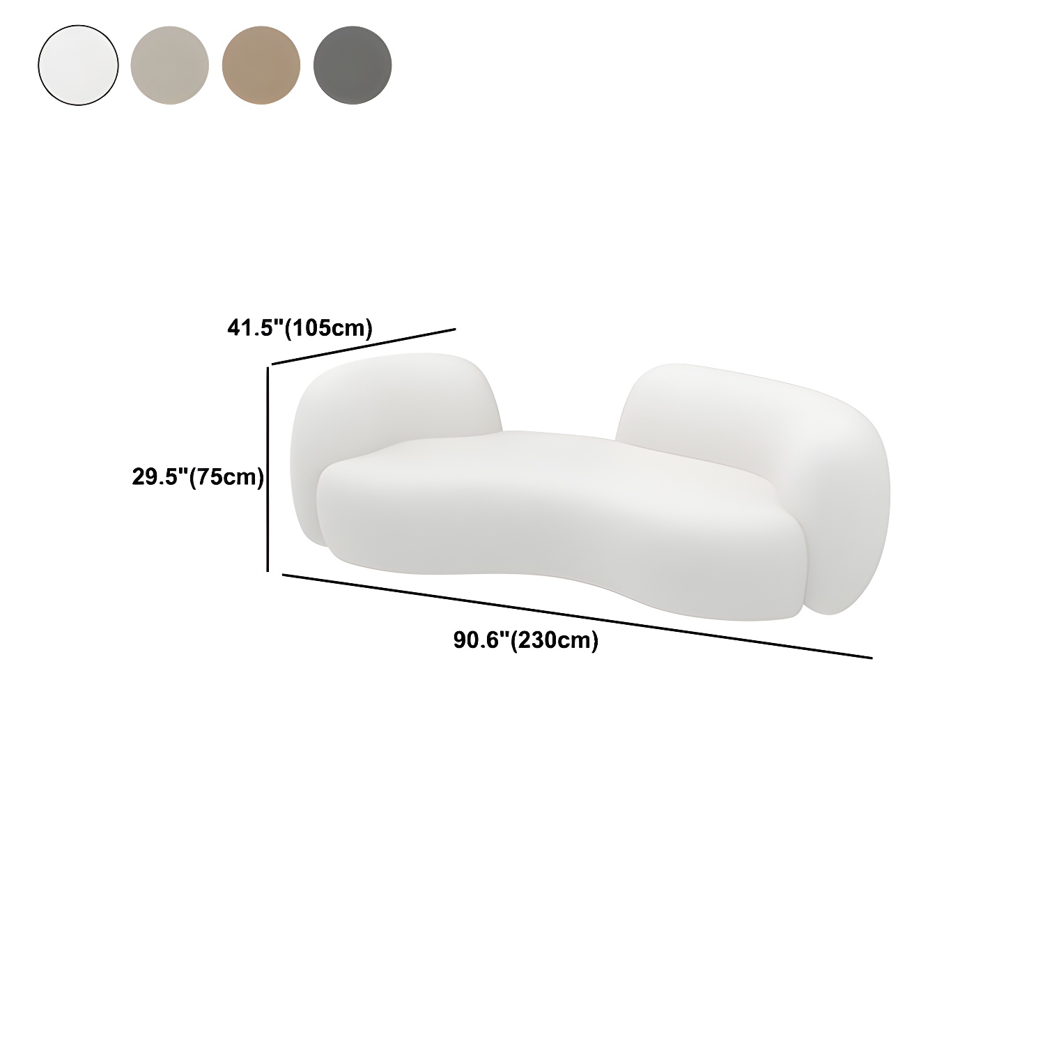 Modern Style Sofa with Curved Back and Padded Sponge Seat Sofa - image 18