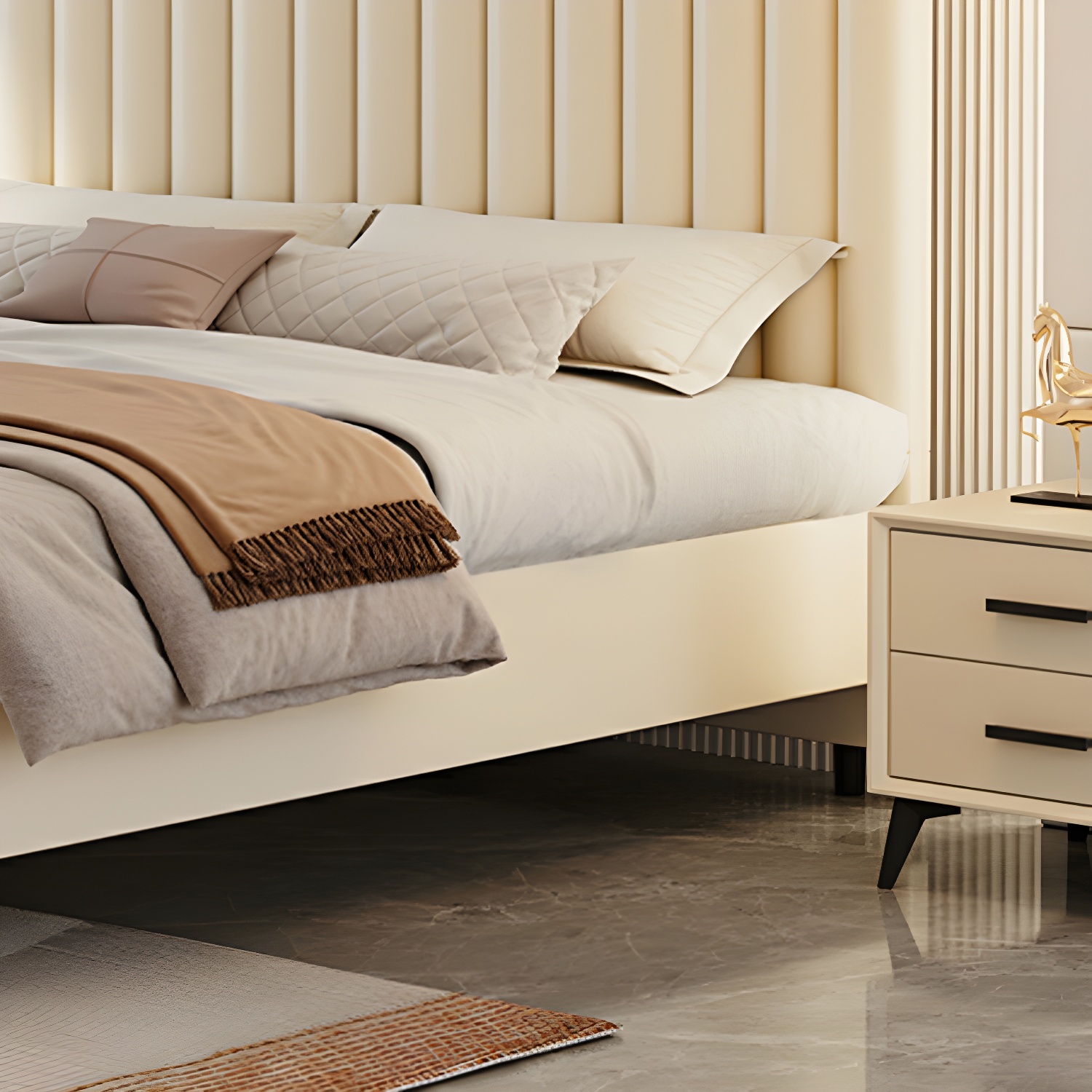 Pine Solid Wood Bed Headboard Freestanding Modern Leather Panel - image 16