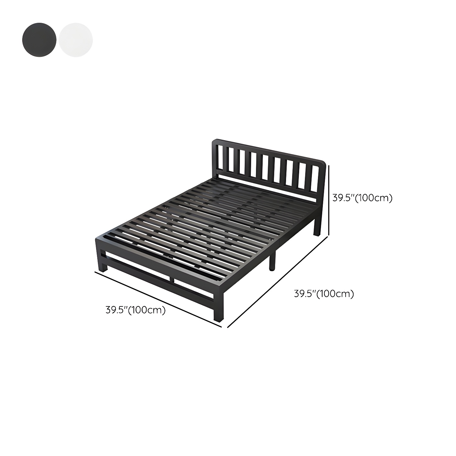 Contemporary Metal Bed Frame Solid Color Slat Bed with Custom Gold Legs - image 20