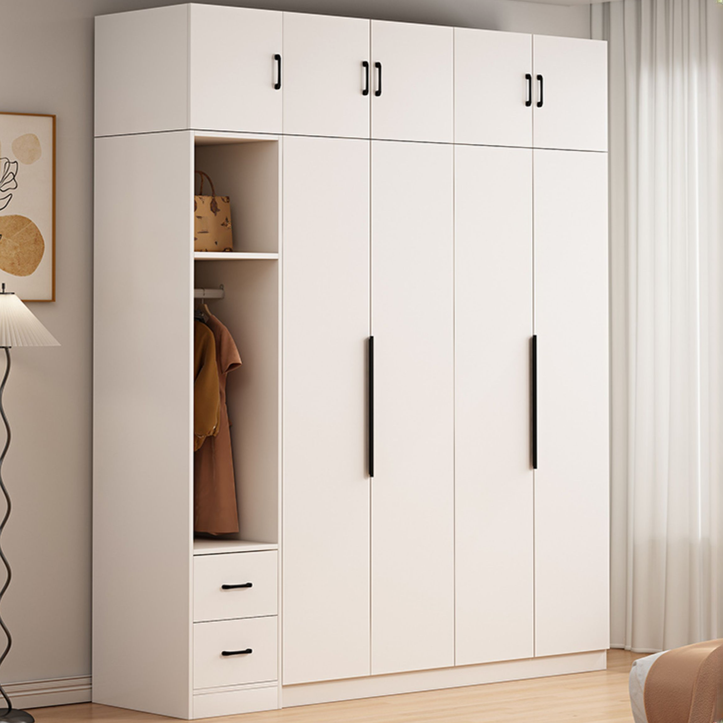 Modish Manufactured Wood Independent Armoire Cabinet with Soft Close Door, Interior Shelves, and Clothing Rod - image 3